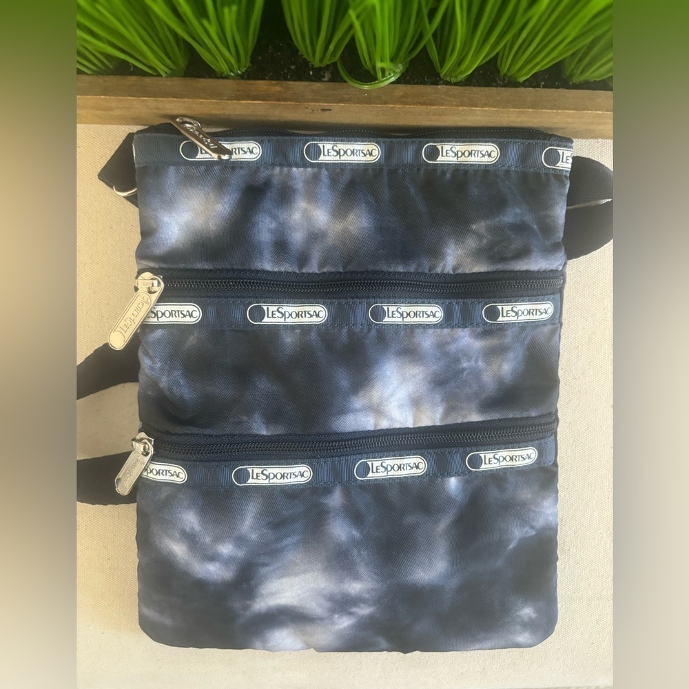 LeSportsac Classic 3-ZIP CROSSBODY Bag in Tie-Dye Blue